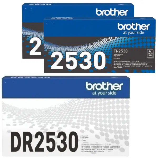 Brother DR2530 Drum Unit & 2 x Brother TN2530 Toner Cartridge