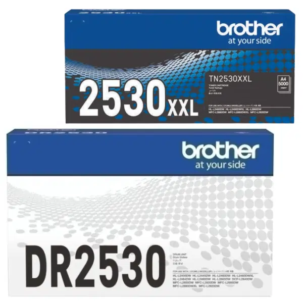 Brother DR2530 Drum Unit & Brother TN2530XXL Toner Cartridge