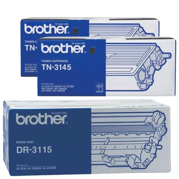 Brother DR3115 Drum Unit & 2 x Brother TN3145 Black Toner Cartridge