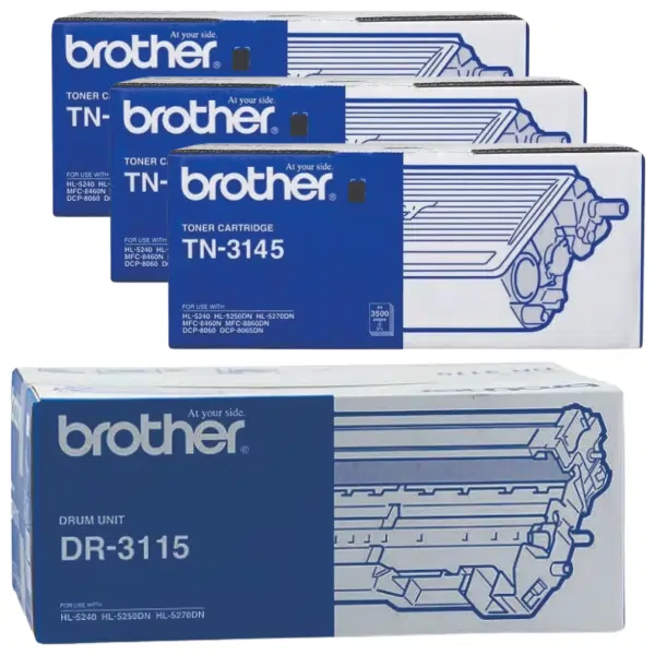 Brother DR3115 Drum Unit & 3 x Brother TN3145 Black Toner Cartridge