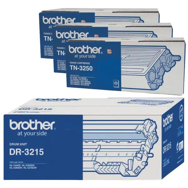 Brother DR3215 Drum Unit & 3 x Brother TN3250 Black Toner Cartridge