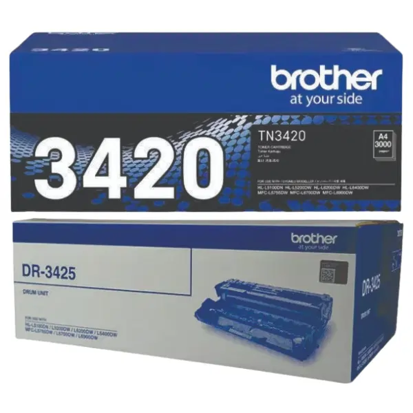 Brother DR3425 Drum Unit & Brother TN3420 Black Toner Cartridge