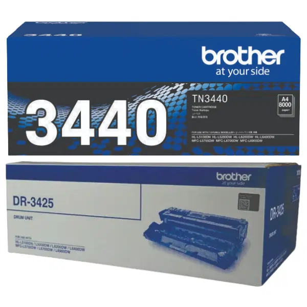 Brother DR3425 Drum Unit & Brother TN3440 Black Toner Cartridge