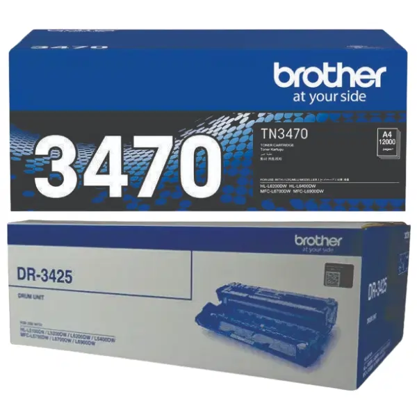 Brother DR3425 Drum Unit & Brother TN3470 Black Toner Cartridge