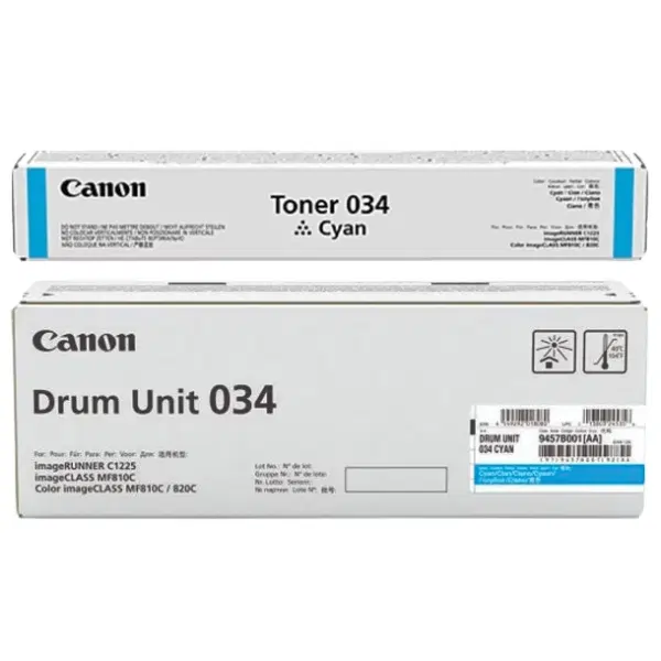 Canon CART034 Cyan Drum Unit & Canon CART034 Cyan Toner Cartridge