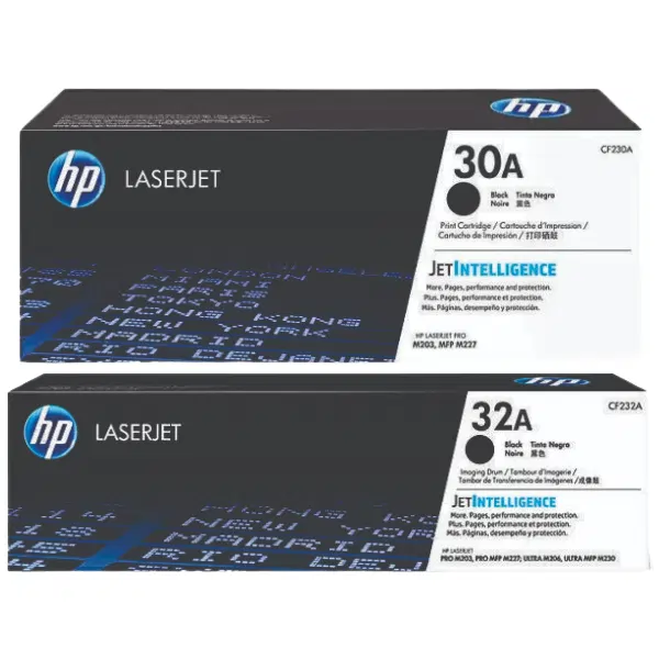 HP #32A Imaging Drum Unit CF232A & HP #30A Black Toner Cartridge CF230A