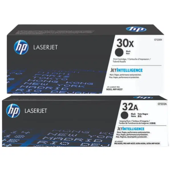 HP #32A Imaging Drum Unit CF232A & HP #30X Black Toner Cartridge CF230X