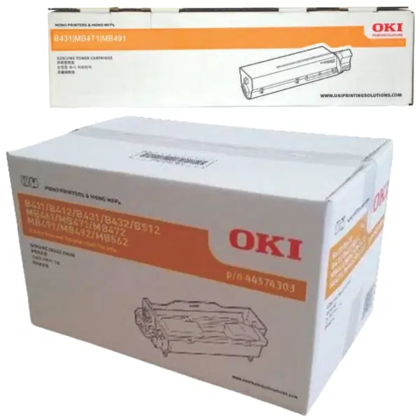 Oki B431 Drum Unit & OKI B431 Black High Yield Toner Cartridge 44574303 44917603