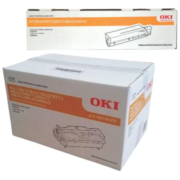 Oki B431 Drum Unit & OKI B432 Black Toner Cartridge 44574303 45807103