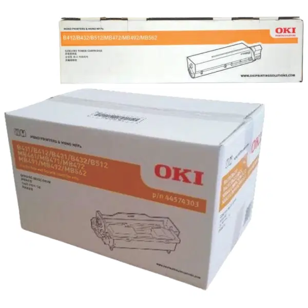 Oki B431 Drum Unit & OKI B432 High Yield Black Toner Cartridge 44574303 45807107