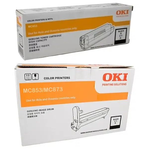 Oki MC853 Black Drum Unit & OKI MC853 Black Toner Cartridge