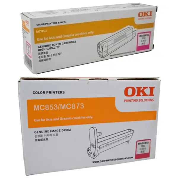 Oki MC853 Magenta Drum Unit & OKI MC853 Magenta Toner Cartridge