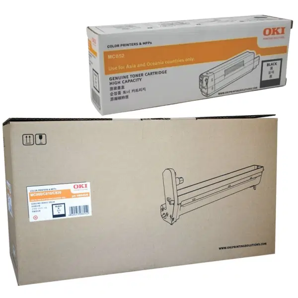 Oki MC860 Black Drum Unit & OKI MC852 Black Toner Cartridge 44064036 44643024