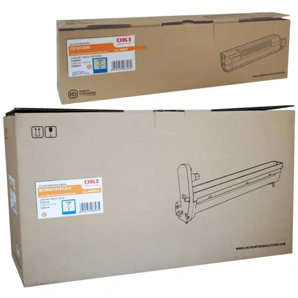 Oki MC860 Cyan Drum Unit & OKI C810 Cyan Toner Cartridge 44064035 44059135