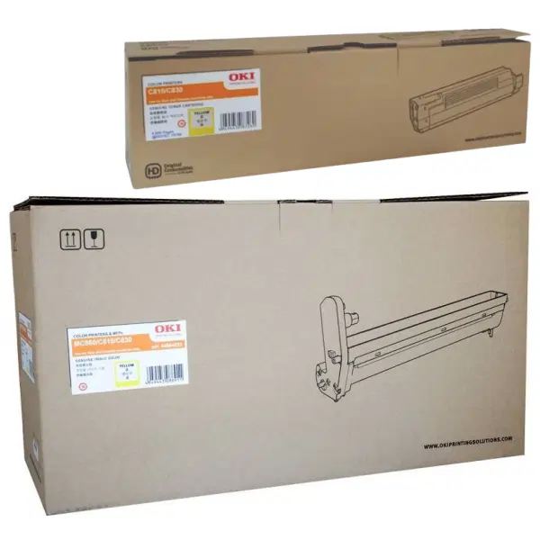 Oki MC860 Yellow Drum Unit & OKI C810 Yellow Toner Cartridge 44064033 44059133