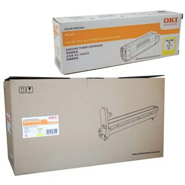 Oki MC860 Yellow Drum Unit & OKI MC852 Yellow Toner Cartridge 44064033 44643021