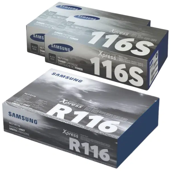 Samsung MLTR116 Image Drum Unit & 2 x Samsung MLTD116S Black Toner Cartridge