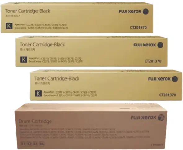 Fuji Xerox DCIV C2270 Drum Unit & 3 x Fuji Xerox DCIV C2270 Black Toner Cartridge CT350851 CT201370