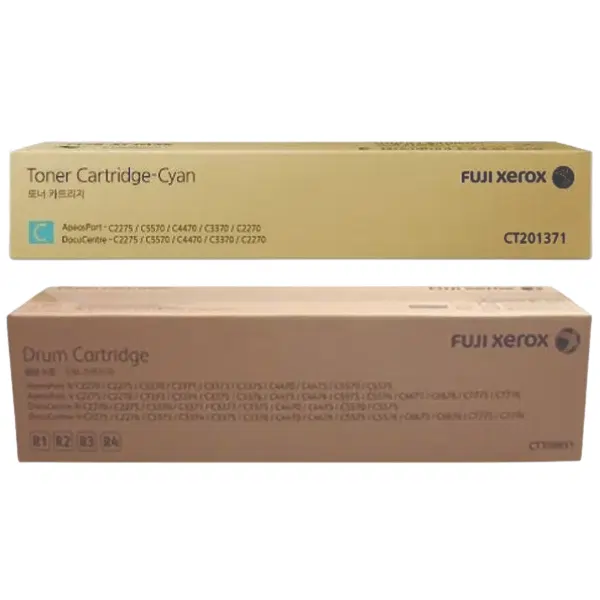 Fuji Xerox DCIV C2270 Drum Unit & Fuji Xerox DCIV C2270 Cyan Toner Cartridge CT350851 CT201371