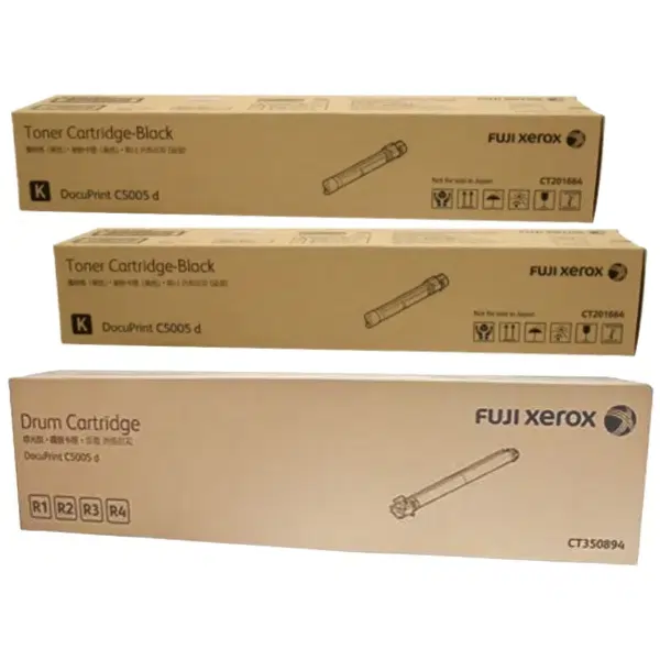 Fuji Xerox CT350894 Drum Unit & 2 x Fuji Xerox CT201664 Black Toner Cartridge