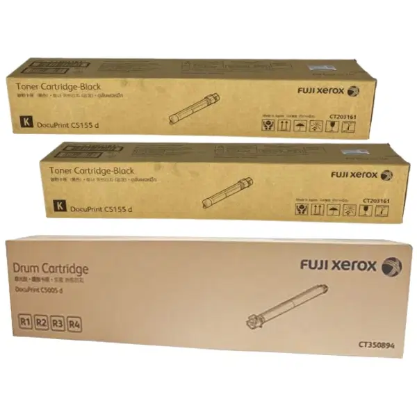 Fuji Xerox CT350894 Drum Unit & 2 x Fuji Xerox CT203161 Black Toner Cartridge