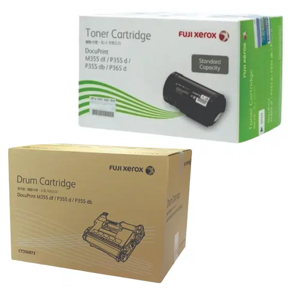 Fuji Xerox CT350973 Drum Unit & Fuji Xerox CT201937 Black Toner Cartridge