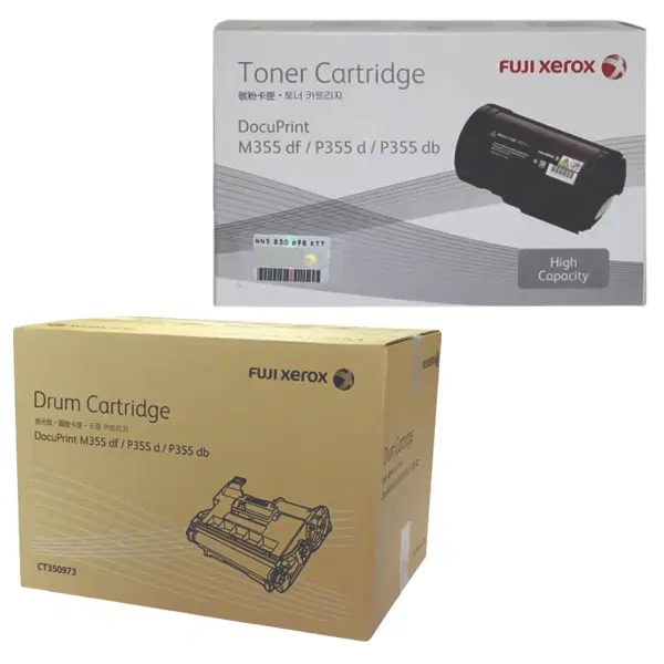 Fuji Xerox CT350973 Drum Unit & Fuji Xerox CT201938 Black Toner Cartridge