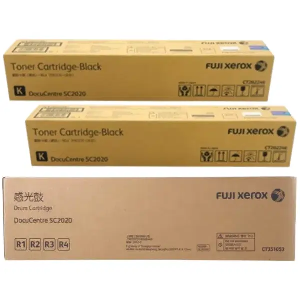 Fuji Xerox CT351053 Drum Unit & 2 x Fuji Xerox CT202246 Black Toner Cartridge