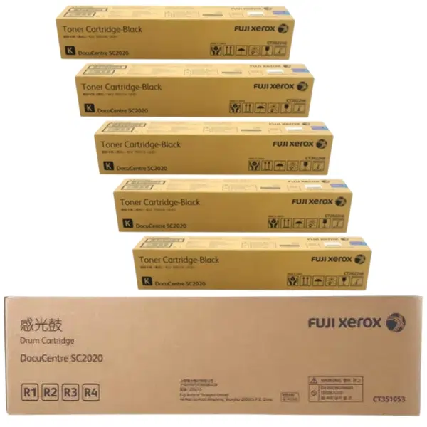 Fuji Xerox CT351053 Drum Unit & 5 x Fuji Xerox CT202246 Black Toner Cartridge