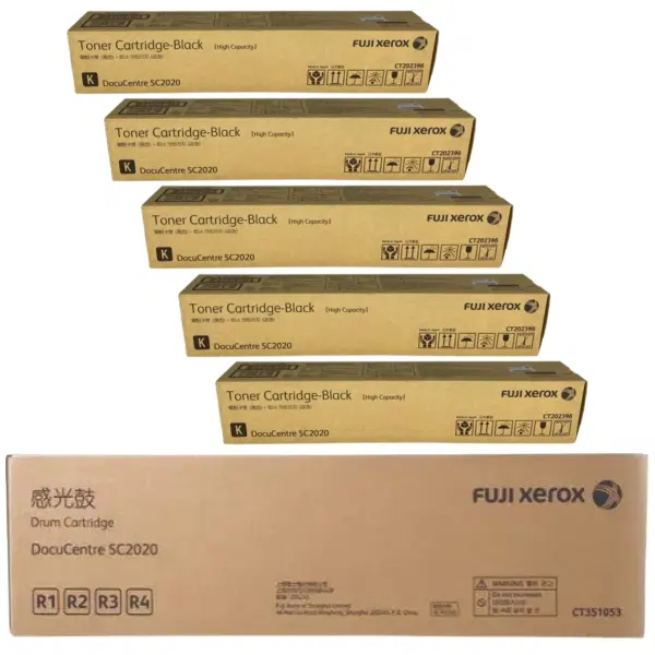 Fuji Xerox CT351053 Drum Unit & 5 x Fuji Xerox CT202396 Black Toner Cartridge