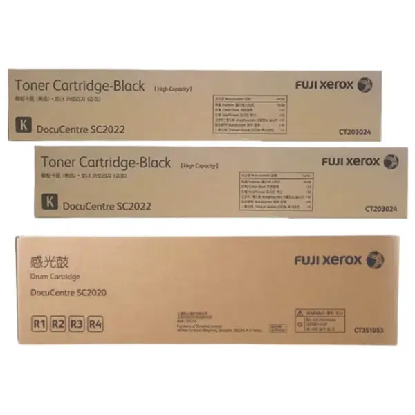 Fuji Xerox CT351053 Drum Unit & 2 x Fuji Xerox CT203024 Black Toner Cartridge