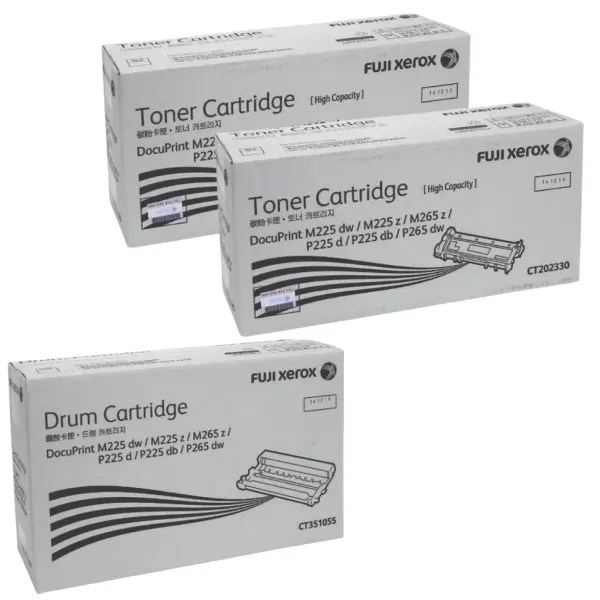 Fuji Xerox CT351055 Drum Unit & 2 x Fuji Xerox CT202330 Black Toner Cartridge