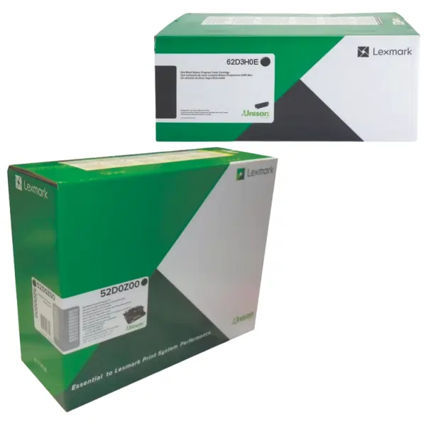 Lexmark 520Z (52D0Z00) Imaging Unit & Lexmark 623H (62D3H0E) High Yield Black Toner Cartridge