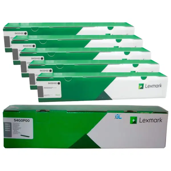 Lexmark 54G0P00 Imaging Unit & 5 x Lexmark 64G0H00 High Yield Black Toner Cartridge