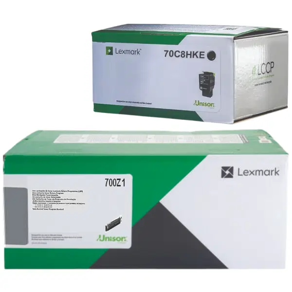 Lexmark 700Z1 (70C0Z10) Black Imaging Unit & Lexmark 708HK (70C8HKE) High Yield Black Toner Cartridge