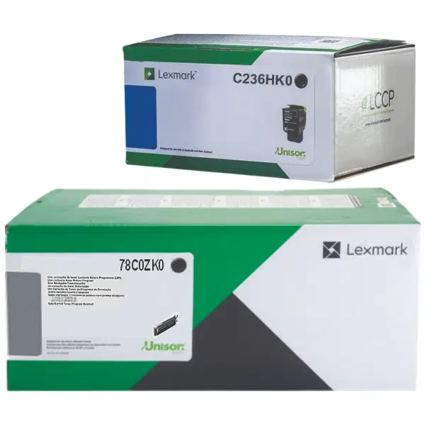 Lexmark 78C0ZK0 Black Imaging Kit & Lexmark C236HK0 High Yield Black Toner Cartridge