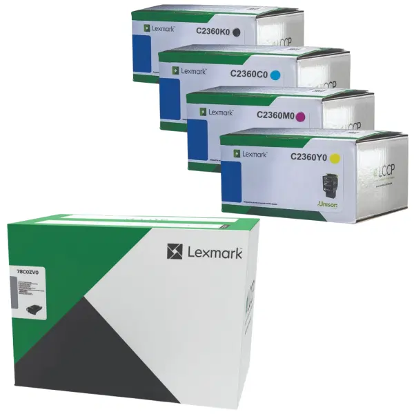 Lexmark 78C0ZV0 Black/Colour Image Kit & Lexmark C2360K0 (B), C2360C0 (C), C2360M0 (M), C2360Y0 (Y) Toner Cartridges