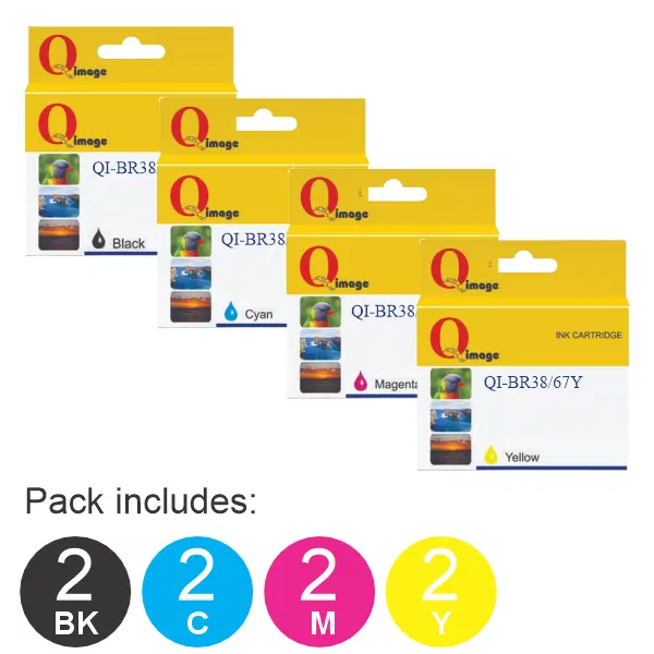 8 Pack – Compatible Brother LC38/LC67 (1BK,1C,1M,1Y) Ink Cartridges