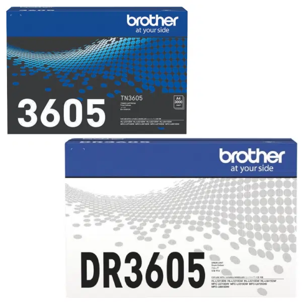 Brother DR3605 Drum Unit & Brother TN3605 Black Toner Cartridge DR-3605 TN-3605