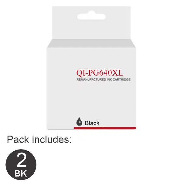 2 x Compatible Canon PG640XL High Yield Black Ink Cartridge PG640XL