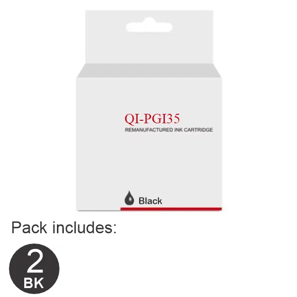 2 x Compatible Canon PGI35BK Black Ink Cartridge PGI35BK