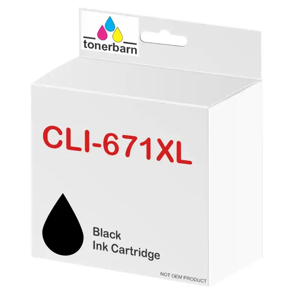 Compatible Canon CLI671XLBK High Yield Black Ink Cartridge CLI671XLBK