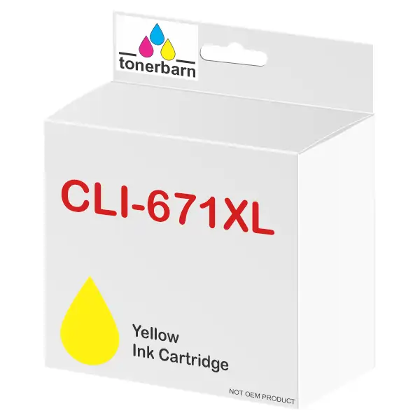 Compatible Canon CLI671XLY High Yield Yellow Ink Cartridge CLI671XLY