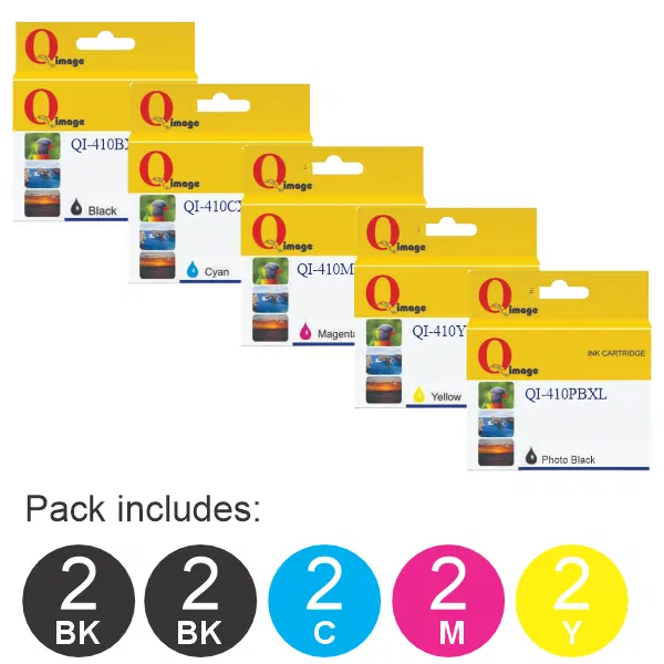 10 Pack – Compatible Epson 410XL (2BK,2PBK,2C,2M,2Y) High Yield Ink Cartridges Value Pack