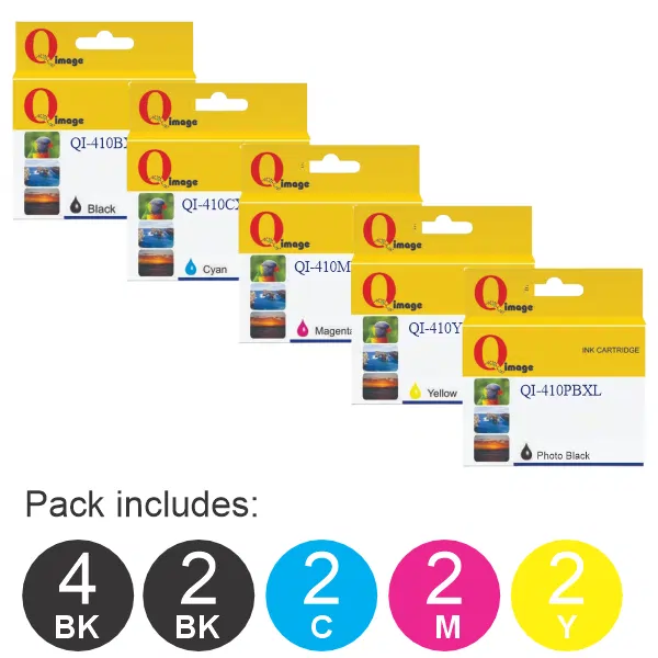 12 Pack – Compatible Epson 410XL (4BK,2PBK,2C,2M,2Y) High Yield Ink Cartridges Value Pack