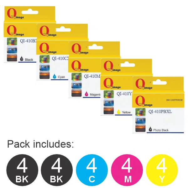 20 Pack – Compatible Epson 410XL (4BK,4PBK,4C,2M,2Y) High Yield Ink Cartridges Value Pack