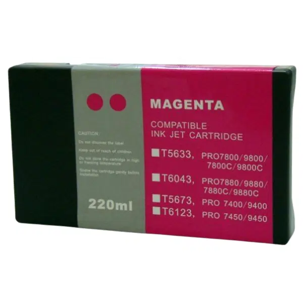 Compatible Epson T5633 Wide Format Magenta Pigment Ink Cartridge T563300