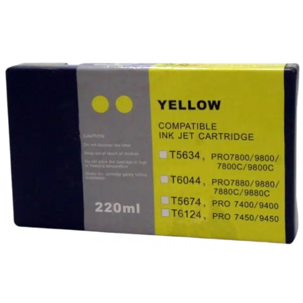 Compatible Epson T5634 Wide Format Yellow Pigment Ink Cartridge T563400