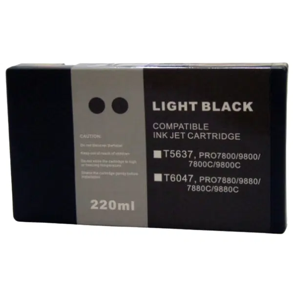 Compatible Epson T5637 Wide Format Light Black Pigment Ink Cartridge T563700