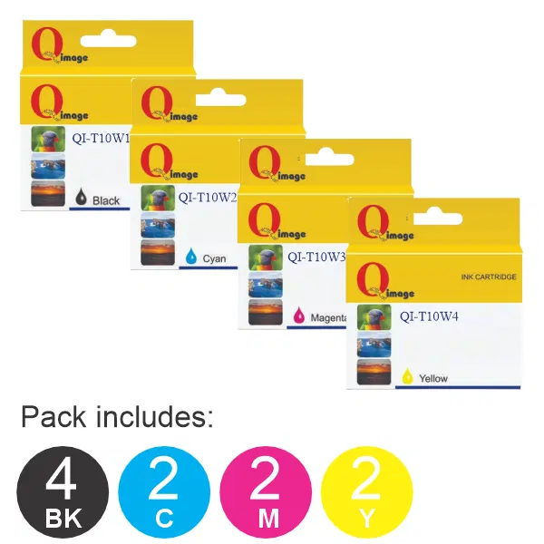 10 Pack – Compatible Epson T10W1, T10W2, T10W3, T10W4 (4BK,2C,2M,2Y) Pigment Ink Cartridges Value Pack